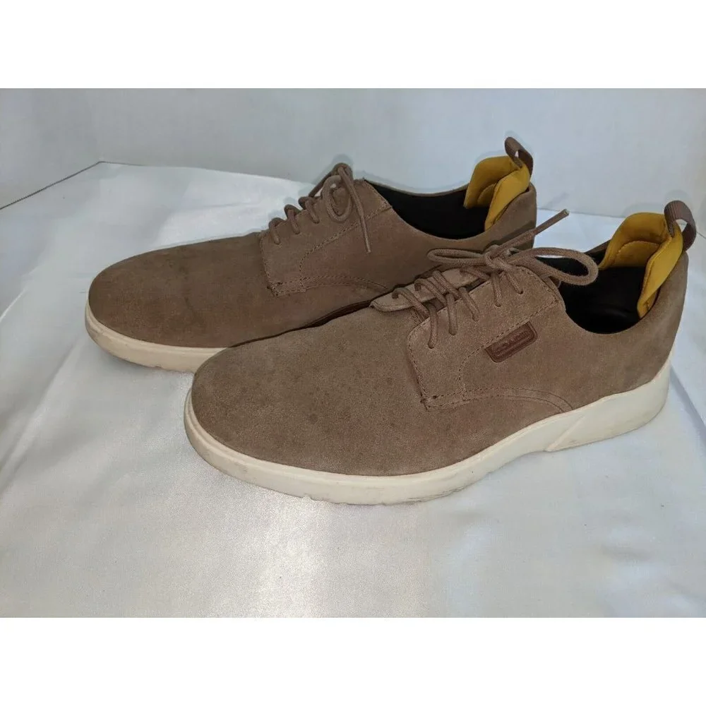 COACH Men's Citysole Derby Suede Sneakers Shoes In ELM Light Brown Size 10 D